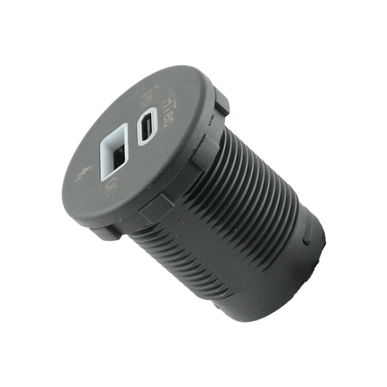 Einbausteckdose Power 45 W, Gummideckel - 1x USB-A und 1x USB-C 50195 - Hischier Auto AG