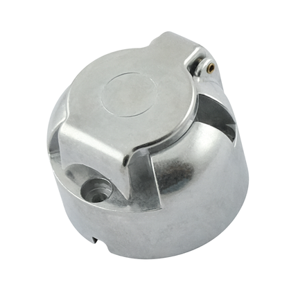 Anhängersteckdose 7-pol Alu, rund, Steckanschl.