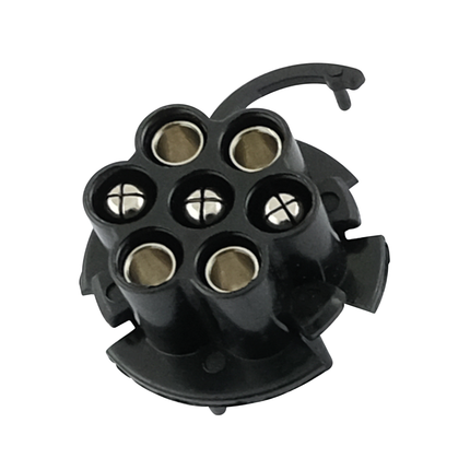 Anhängersteckdose 7-pol Alu, rund, Steckanschl.