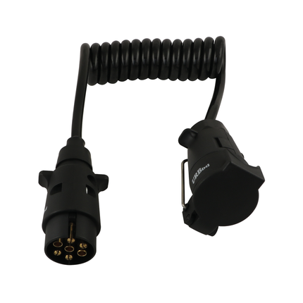 Spiralkabel-Verlängerung 1.5 m mit 7-pol Stecker + Dose 5501/1.5V - Hischier Auto AG