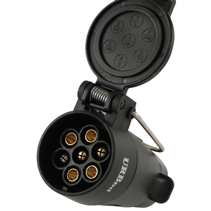 Spiralkabel-Verlängerung 1.5 m mit 7-pol Stecker + Dose 5501/1.5V - Hischier Auto AG