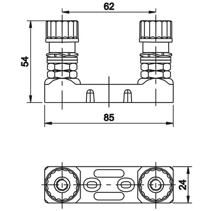 Halter zu Streifensich. Gabelstapler