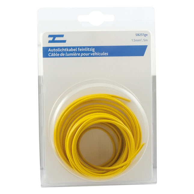 Autolichtkabel 1.5 mm2, 5 m gelb - 1 - Stück Diverse