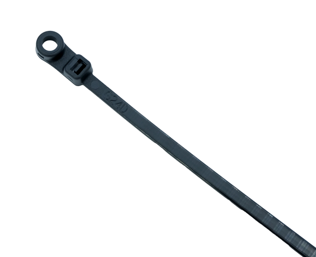 Kabelbinder 4.8 x 200 mm, Schwarz, mit Öse M5 - 100 - Stück Hischier Auto AG