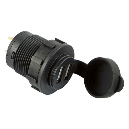 Einbausteckdose mit Deckel - 2 x USB-A