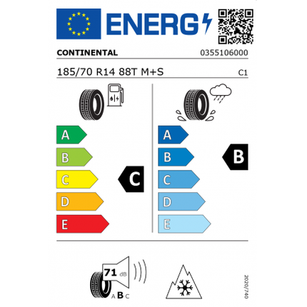 *CONTINENTAL  185/70 R14 88T M+S WINTER CONTACT TS 860 AUSLAUF
