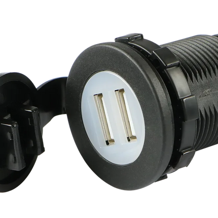 Einbausteckdose mit Deckel -  2 x USB-A Hischier Auto AG