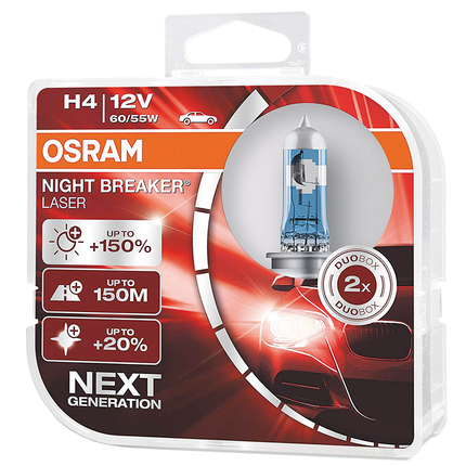 2 x Osram Night Breaker LASER H4 12 V 60 / 55 W12 V 64193NL/HCB