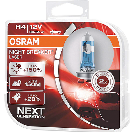 2 x Osram Night Breaker LASER H4, 12 V 60/55 W - 1 - Satz OSRAM