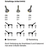 Kippschalter Metallhebel on-on-on 15A 644H2