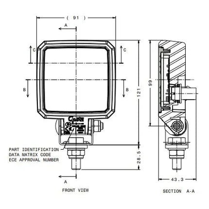 Grote E90 LED-Arbeits- & Rückfahrscheinwerfer 12 V - 1 - Stück Grote