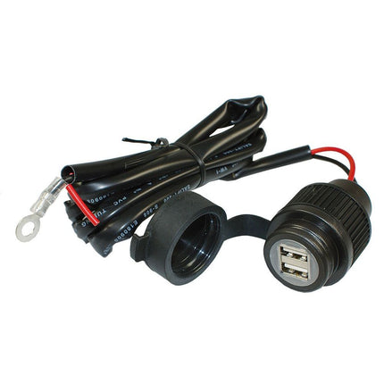 Einbausteckdose mit Deckel - 2 x USB-A