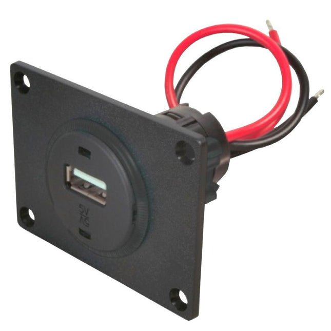 Einbausteckdose mit Montageplatte - 1x USB-A