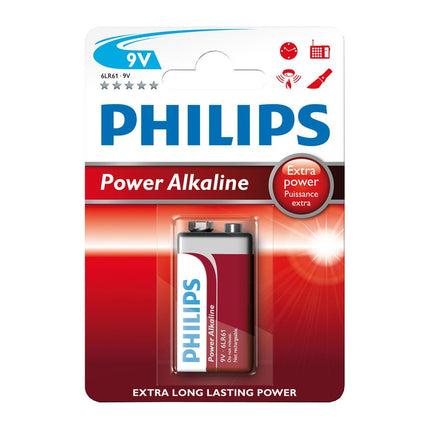 9V - Philips Batterie, Blister mit 1 Stk. 6LR61 - Hischier Auto AG