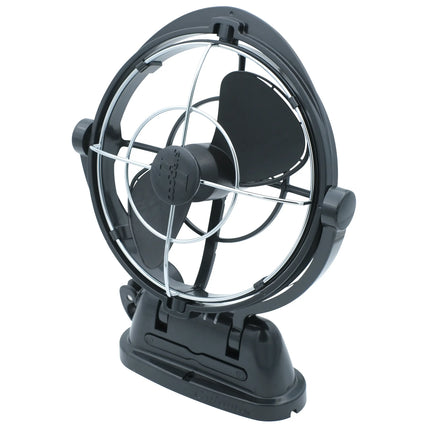 Seekr - Sirocco II 12/24 V Ventilator 360° schwarz, 3 Stufen, Abschaltzeituhr, Finger safe - 1 - Stück Diverse