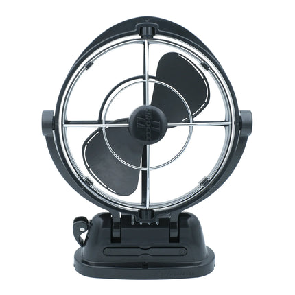 Seekr - Sirocco II 12/24 V Ventilator 360° schwarz, 3 Stufen, Abschaltzeituhr, Finger safe - 1 - Stück Diverse