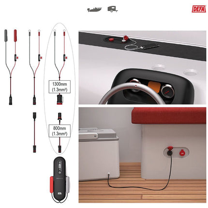 DEFA - Batterieladekabel-Set mit Statusanzeige 12 V - 1 - Stück DEFA