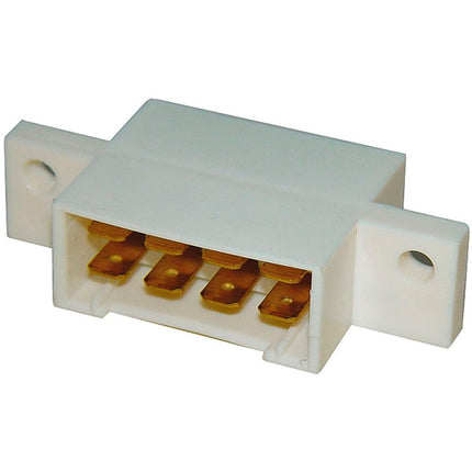 Flachsteck-Element 8-pol. weiss