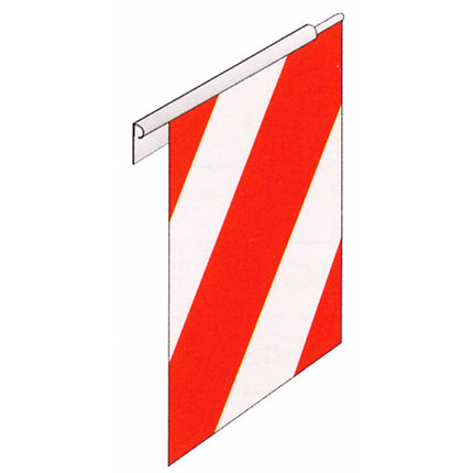 Fahne f. Hebebühne rt/ws Halter links