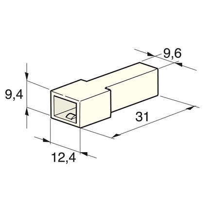 Flachsteckgehäuse 1-pol weiss weibl. 710150 - Hischier Auto AG