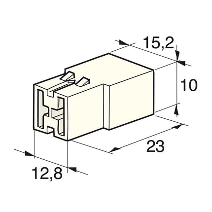 Flachsteckgehäuse 2-pol männl. 710180 - Hischier Auto AG