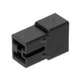 Flachsteckgehäuse schwarz 2-pol männl. 710180sz