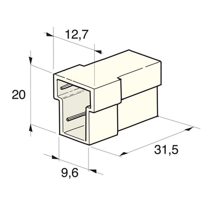 Flachsteckgehäuse T. 2-pol. weibl. 710190 - Hischier Auto AG