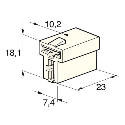 Flachsteckgehäuse T 2-pol. männl. 710200 - Hischier Auto AG