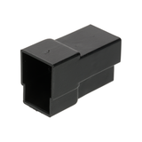 Flachsteckgehäuse schwarz 3-pol U weibl. 710210sz
