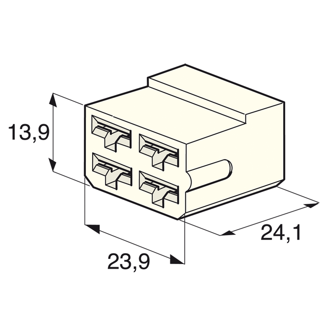 Flachsteckgehäuse 4-pol männl. 710240 - Hischier Auto AG