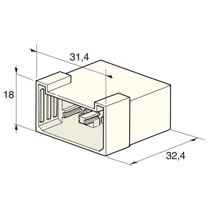 Flachsteckgehäuse 6-pol weibl. 710250 - Hischier Auto AG