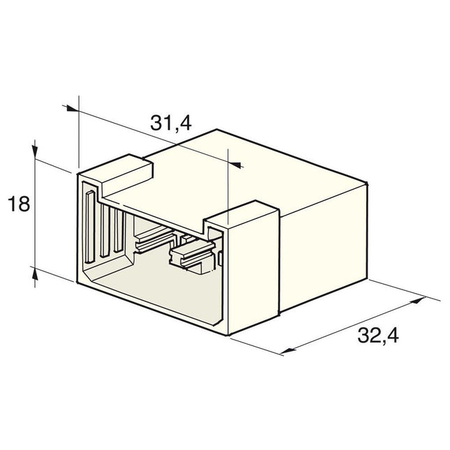 Flachsteckgehäuse 6-pol weibl. 710250 - Hischier Auto AG