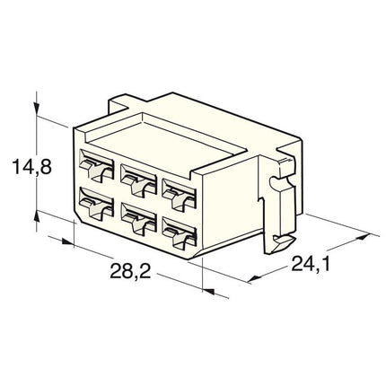 Flachsteckgehäuse 6-pol männl. 710260 - Hischier Auto AG