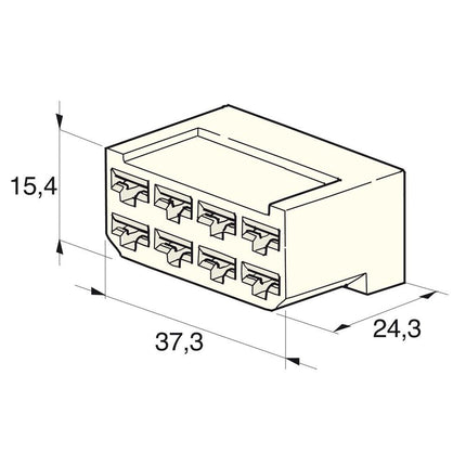 Flachsteckgehäuse 8-pol männl. 710280 - Hischier Auto AG