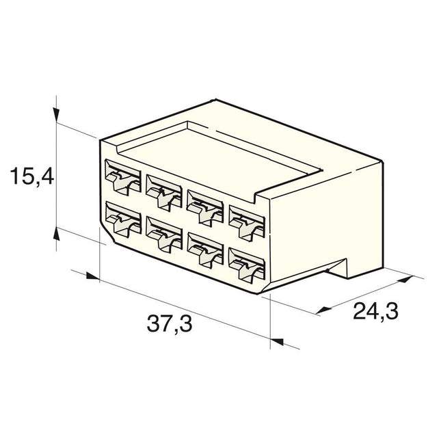 Flachsteckgehäuse 8-pol männl. 710280 - Hischier Auto AG
