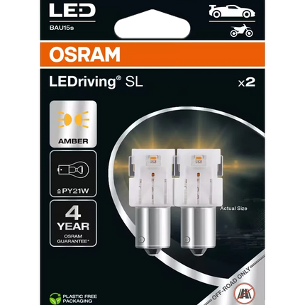 OSRAM – 2 Stück LED-Lampen BAU15s, 12 V, Gelb - 7507DYP/2BL - 1 - Stück -