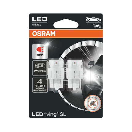 OSRAM - 2 x LED-Lampe W3x16q 12 V Red