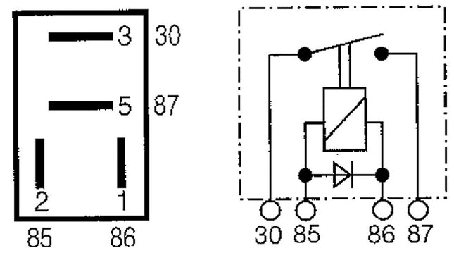 Micro-Relais 24 V 20 A, mit Diode