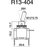 Kippschalter 12 V mit LED rot 7700LEDrt