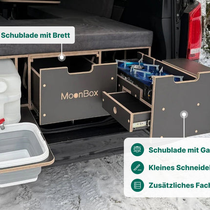 Moonbox Campingbox mit Tisch Van/Bus 115cm Modify Dunkelgrau Moonbox