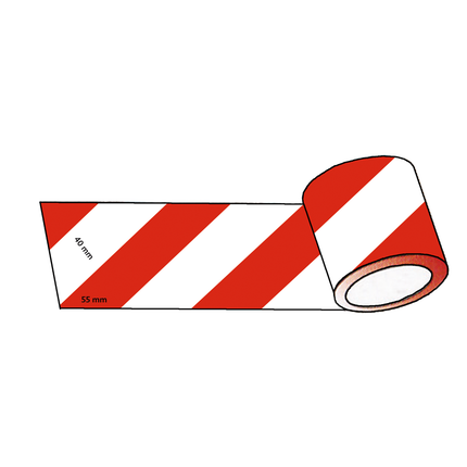 Reflektierklebeband rot / weiss 20 m x 100 mm