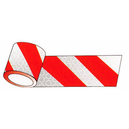 Reflektierklebeband rechts rot/weiss 141 mm
