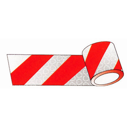Reflektierklebeband links rot/weiss 10cm.