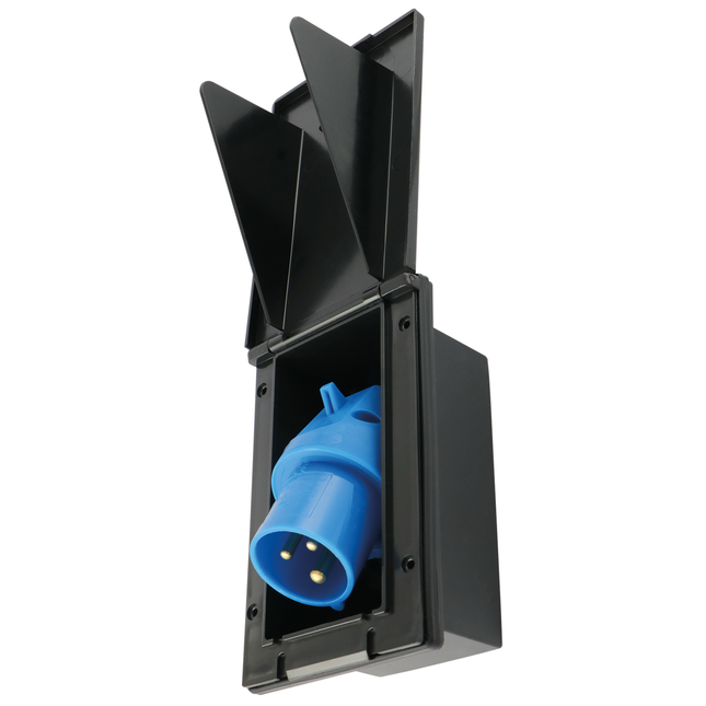 CEE-Caravan-Einbaustecker 3-pol 16 A, schwarz