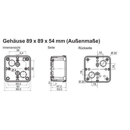 Kunststoffbox wassergeschützt grau IP66