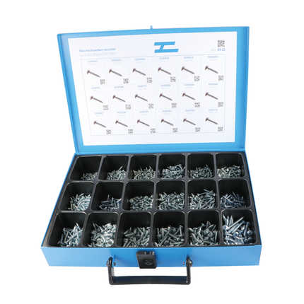 Sortiment Linsen-Blechschrauben Kreuzschlitz