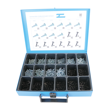 Sortiment Bohr- und Blechschrauben mit Bund