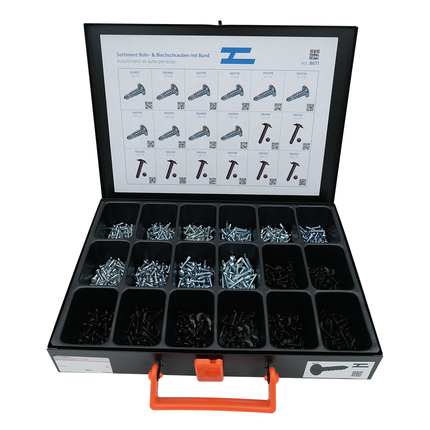 Sortiment Bohr- und Blechschrauben mit Bund