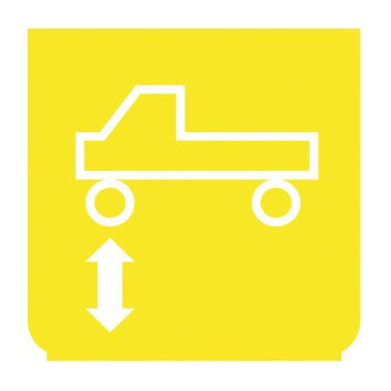 Emblem - Achse vorne auf/ab gelb/weiss