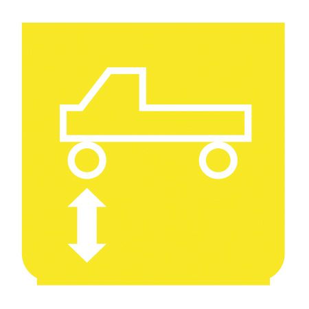 Emblem - Achse vorne auf/ab gelb/weiss